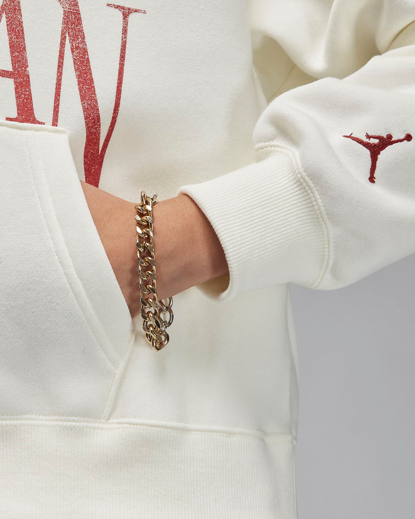 Jordan "Brooklyn Fleece Pullover Hoodie" W - Sail / Red