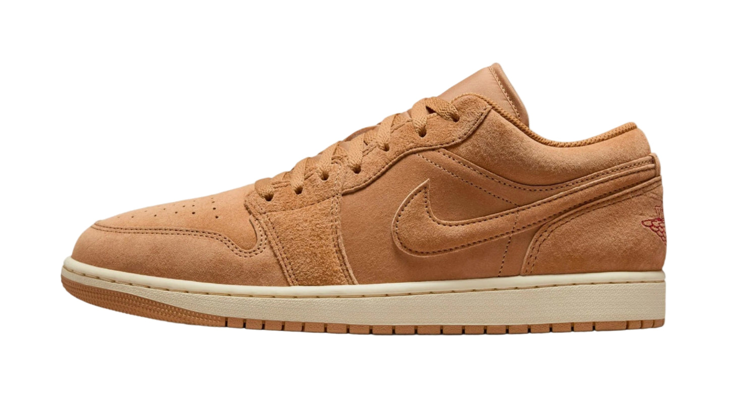 Air Jordan "1 Low SE" M - Flax / Varsity Red Muslin