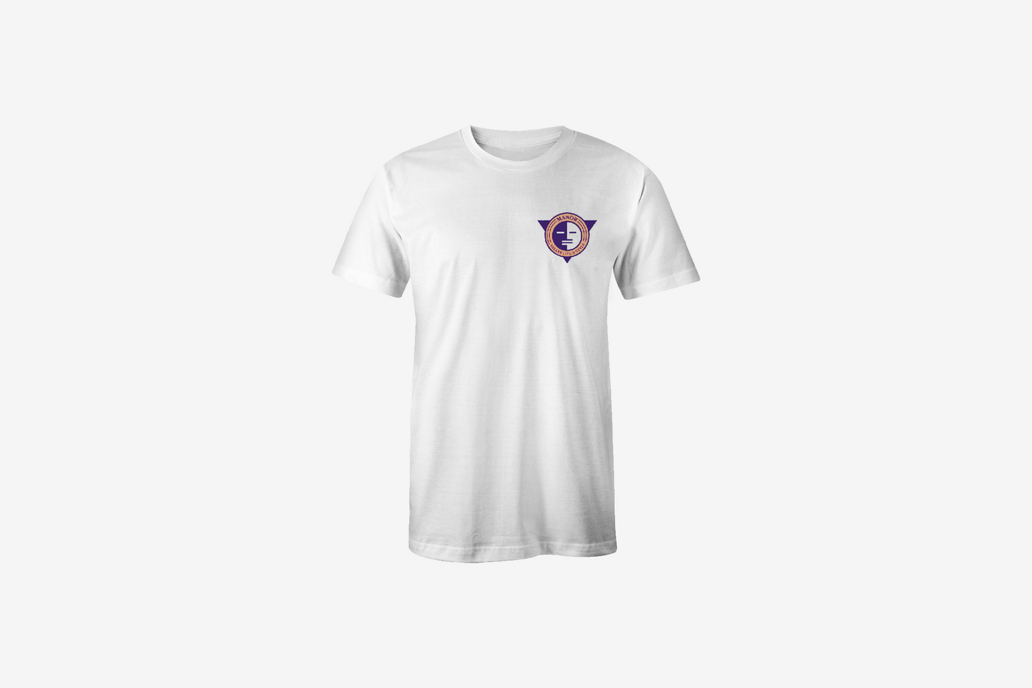 Manor "Just Chillin" Short Sleeve T-Shirt M - White / Purple / Orange