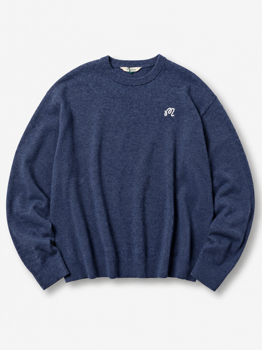 Malbon "M Script Sweater" Mens - Navy