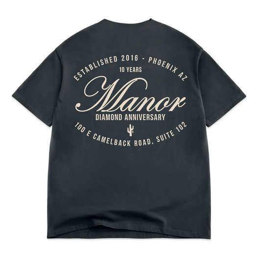 Manor "Diamond Anniversary Script" T-Shirt Kids - Washed Black