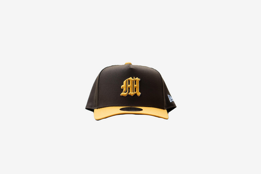 Manor x New Era "Old English M" 9FIFTY A-Frame Snapback - Brown / Yellow