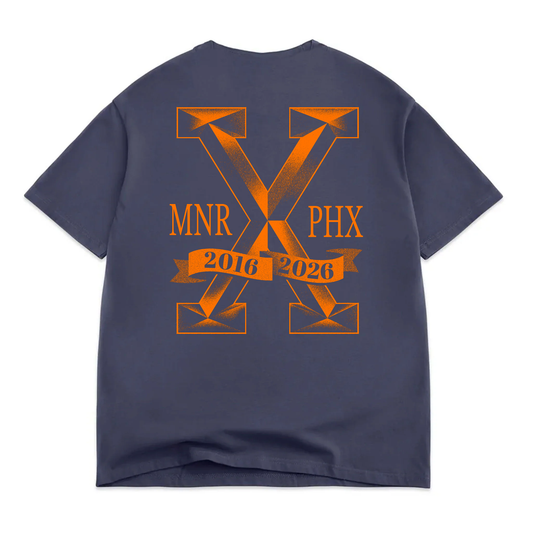 Manor "Big X The T-Shirt" Mens - Navy / Orange
