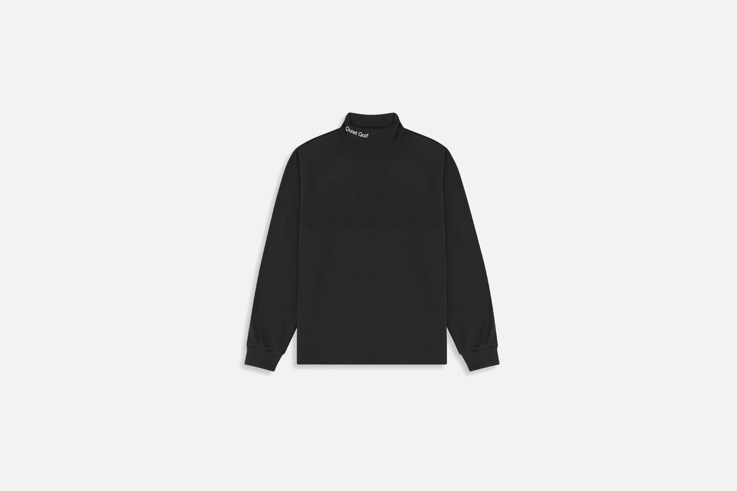 Quiet Golf "Wordmark Mock Neck Tee" M - Black / White