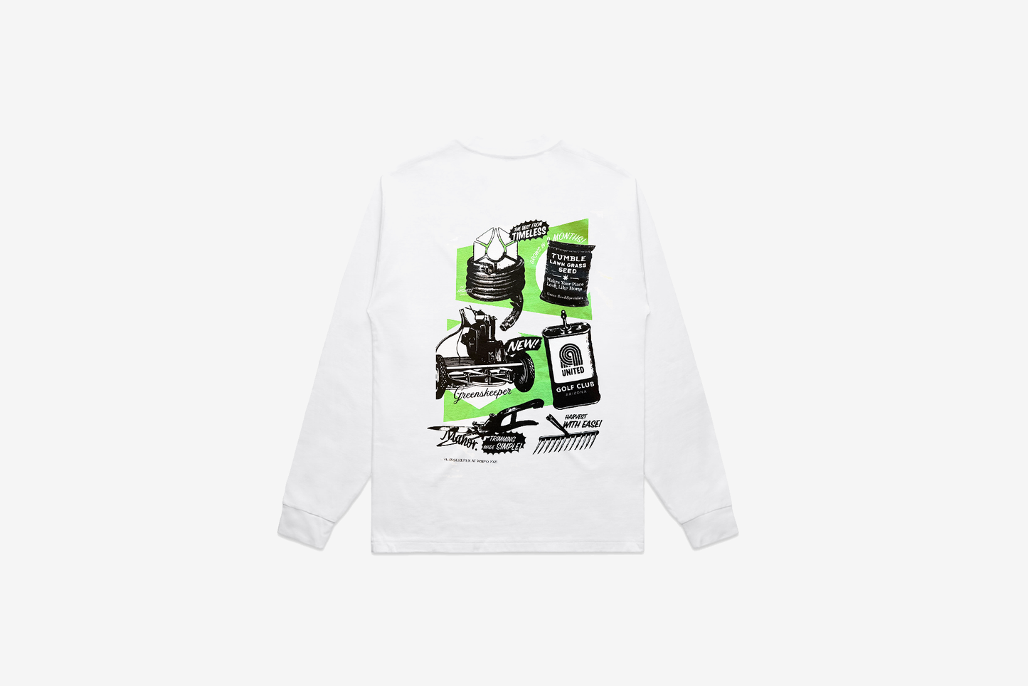 Manor x Timeless "Greens Keeper L/S" M - White / Black / Green