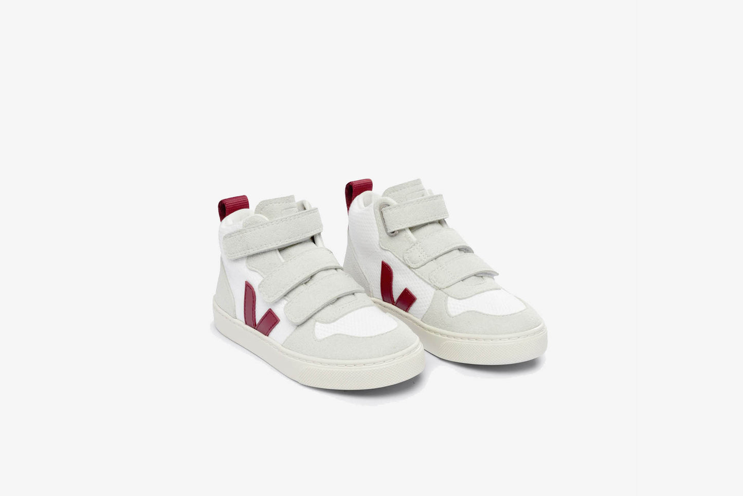 Veja "Small V-10 Mid B-Mesh" K - White / Marsala
