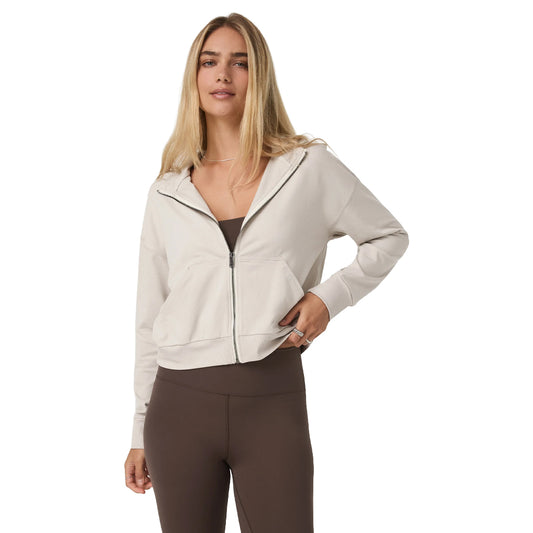 Vuori "Halo Modern Full Zip Hoodie" W - Ecru Heather