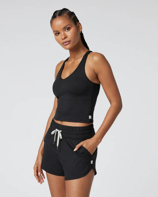 Vuori "Halo Performance Crop Tank 2.0" Womens - Black Heather