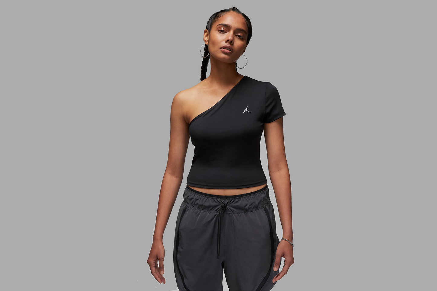 Jordan "Dri-FIT Asymmetrical Jumpman Logo T-Shirt" W - Black