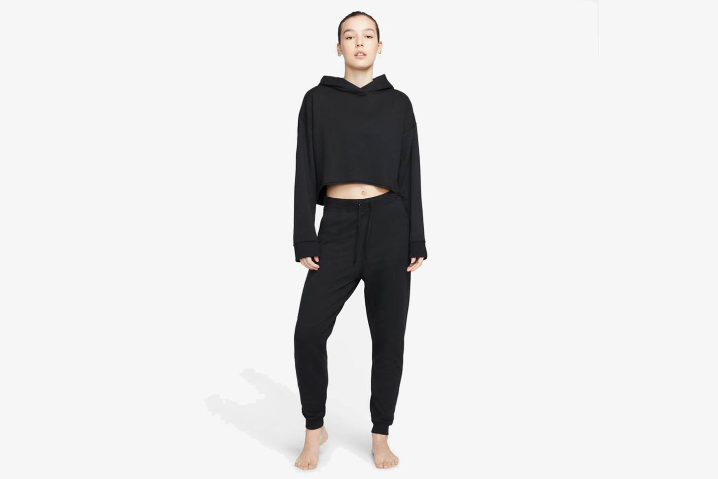 Nike "Yoga Luxe Cropped Fleece Hoodie" W - Black