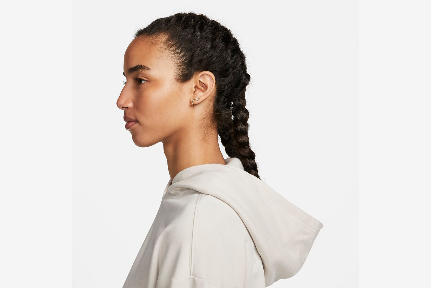 Nike "Yoga Luxe Cropped Fleece Hoodie" W - Light Orewood Brown/Grey Fog