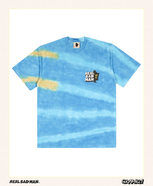 Real Bad Man "Gramicci X RBM Future Days SS Tee" M - Blue Tie Dye