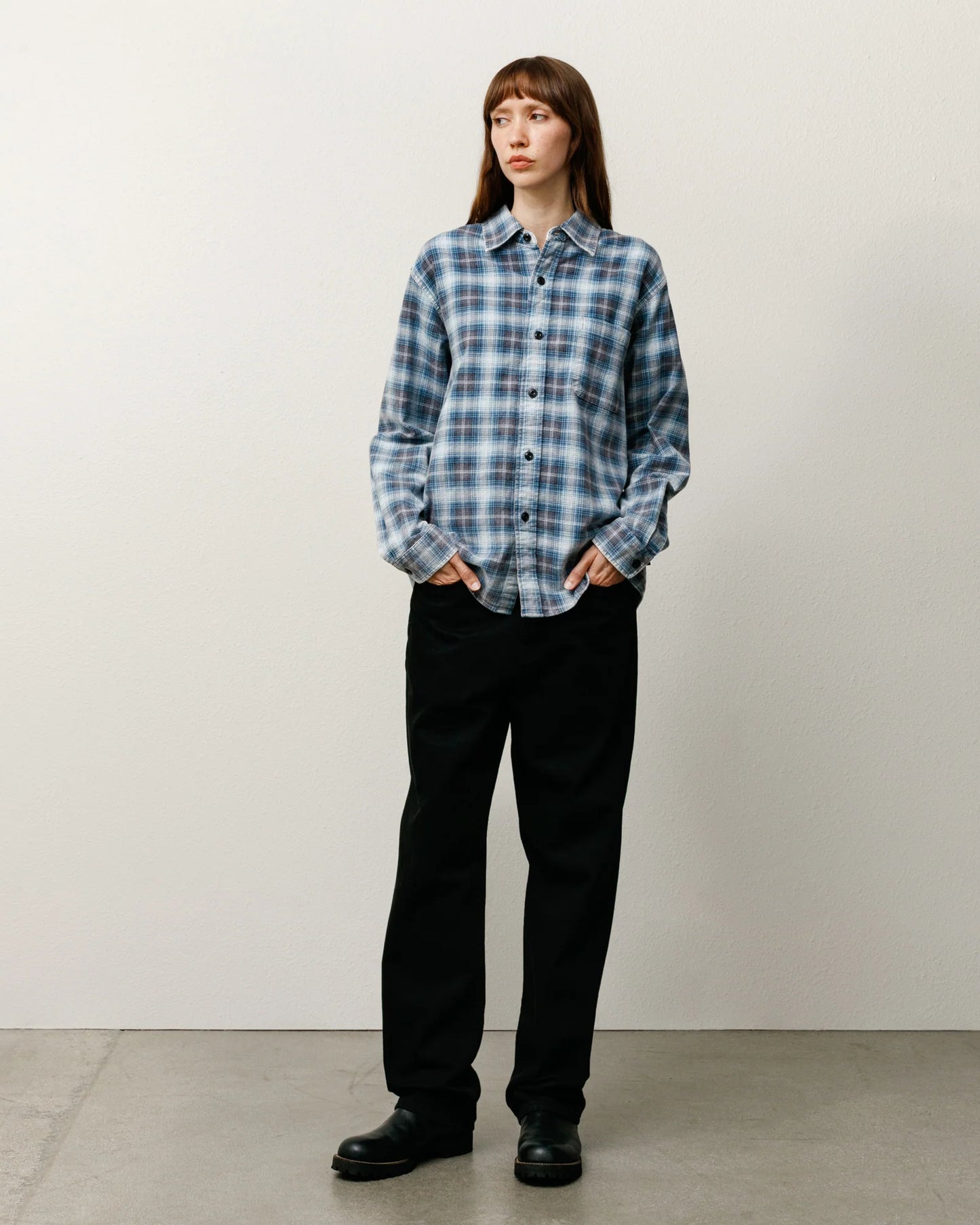 Stussy "Dax Plaid Shirt" M - Blue