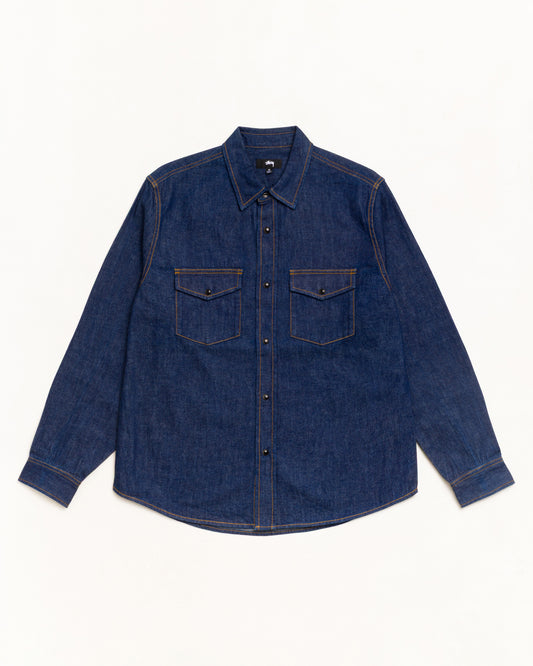 Stussy "Denim" Western Shirt" Mens - Dark Denim