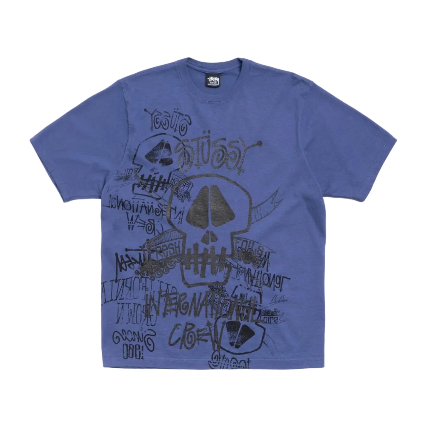 Stussy "Skulls Pig. Dyed Tee" Mens - Indigo