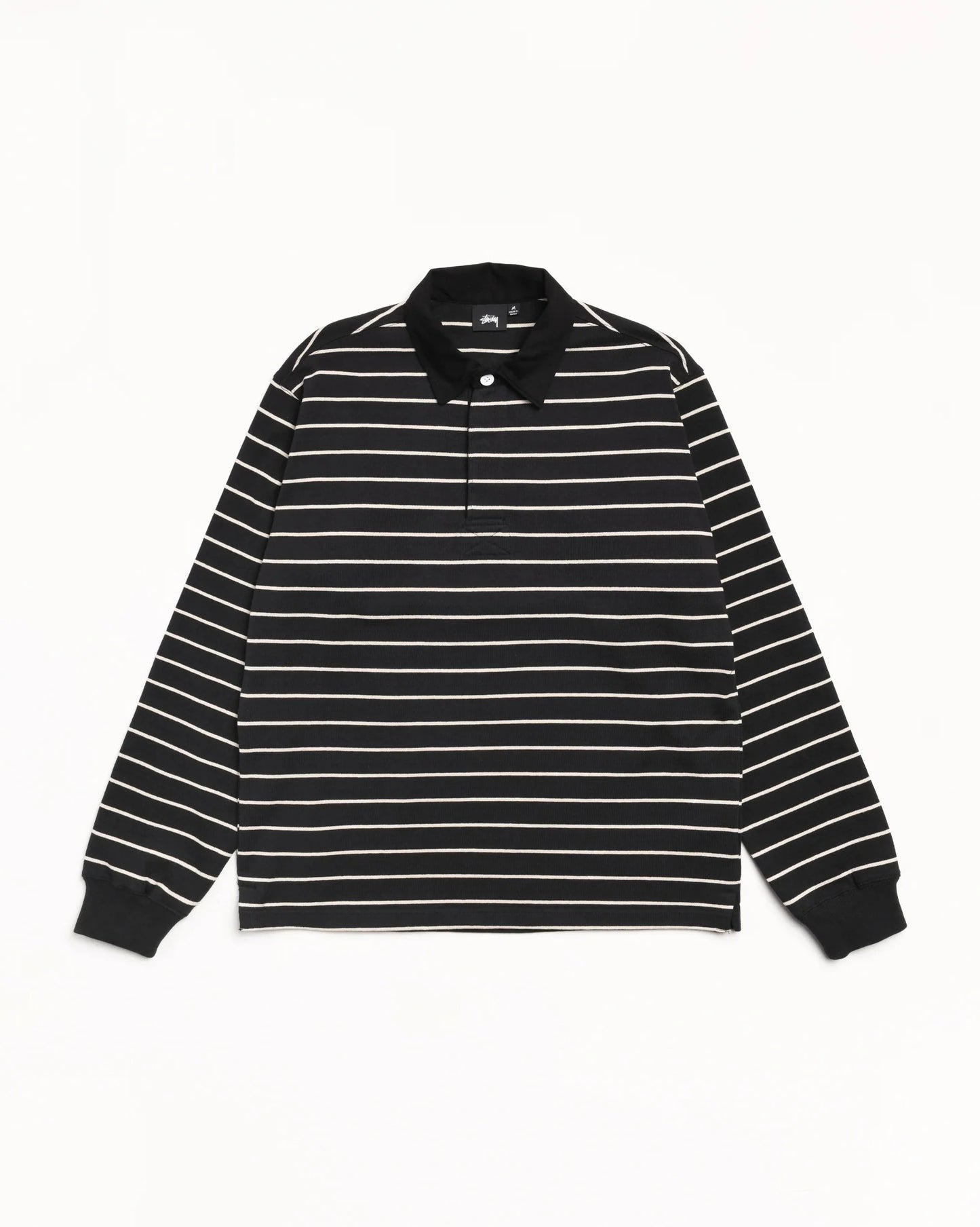 Stussy "Striped Rugby Shirt" Mens - Black