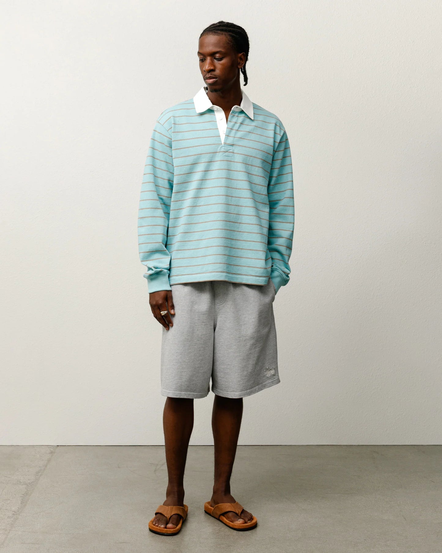 Stussy "Striped Rugby Shirt" M - Blue
