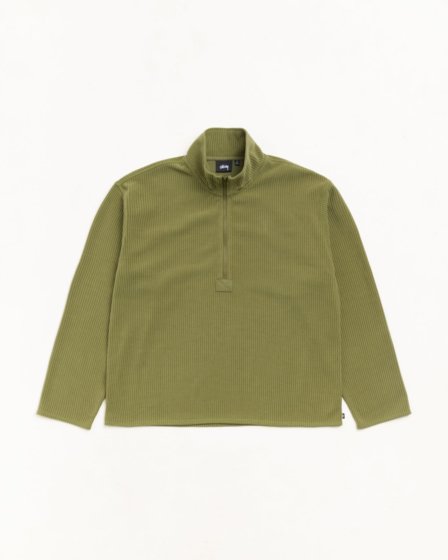 Stussy "Textured Zip Mock" Mens - Olive