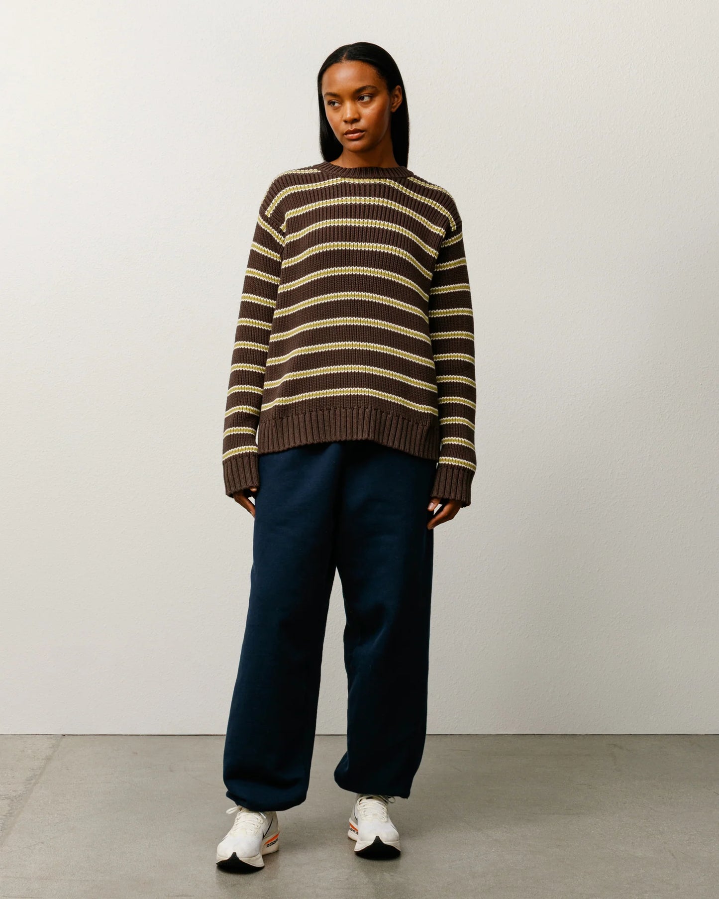 Stussy "Chunky Cotton Stripe Sweater" M - Forest