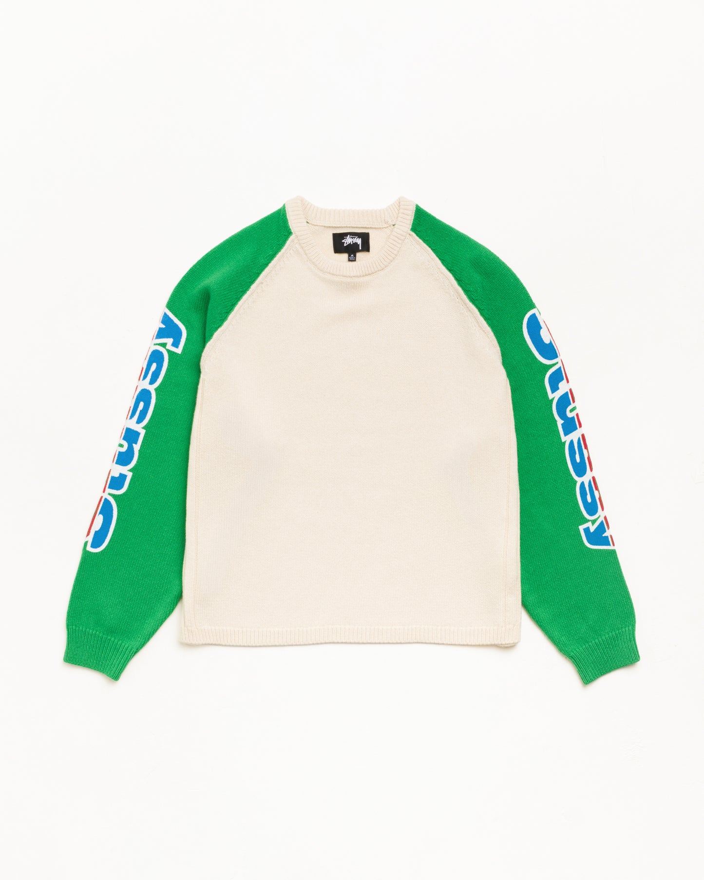 Stussy "Two Tone Raglan Sweater" Mens - Natural