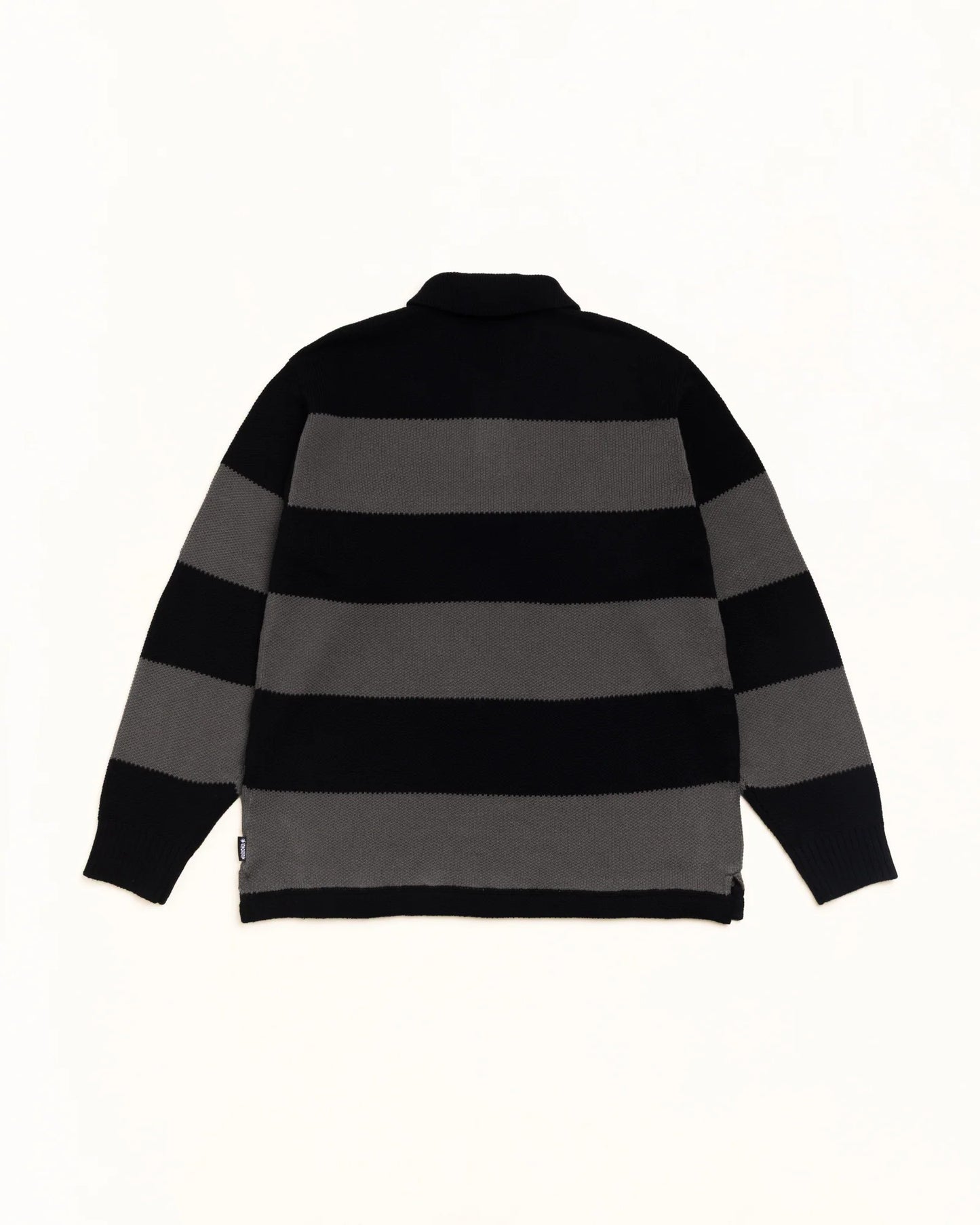 Stussy "Pique Knit Stripe Rugby" Mens - Black