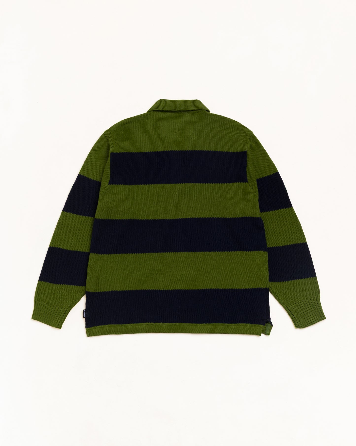 Stussy "Pique Knit Stripe Rugby" Mens - Olive