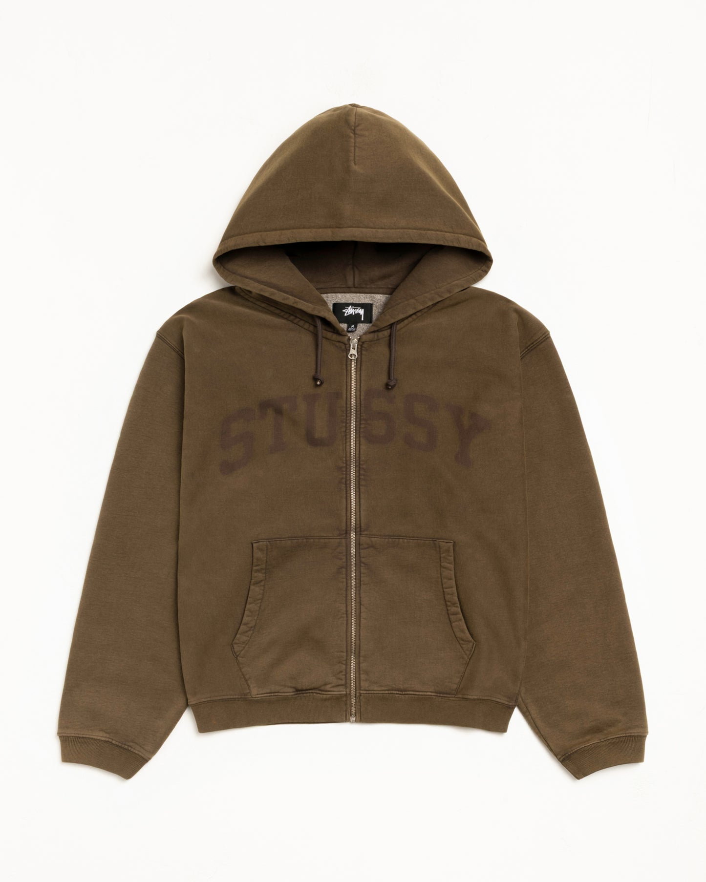 Stussy "Zip Hoodie Faded Graphic" Mens - Olive