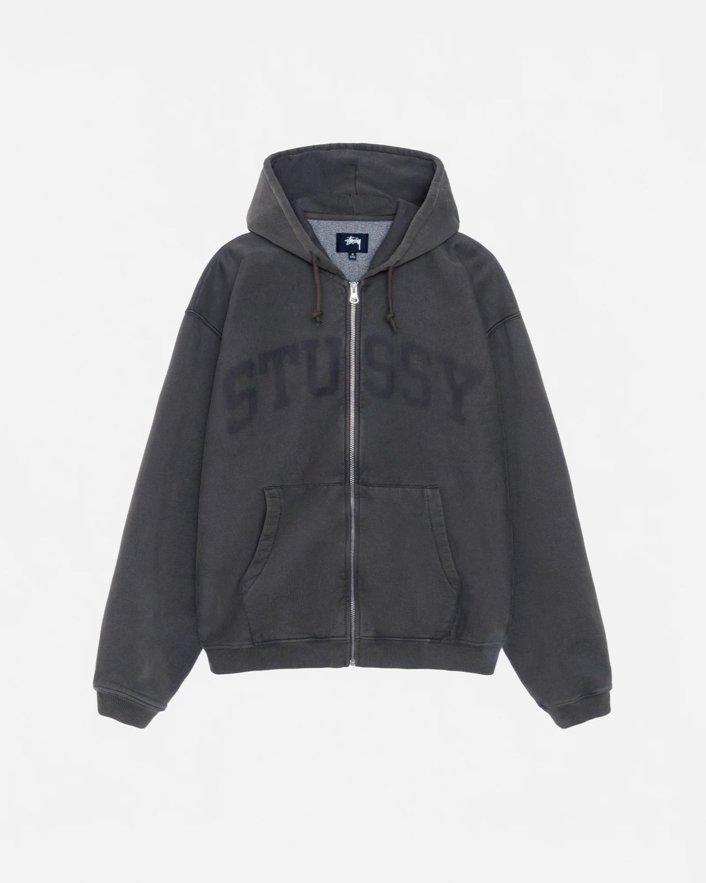 Stussy "Zip Hoodie Faded Graphic" Mens - Washed Black
