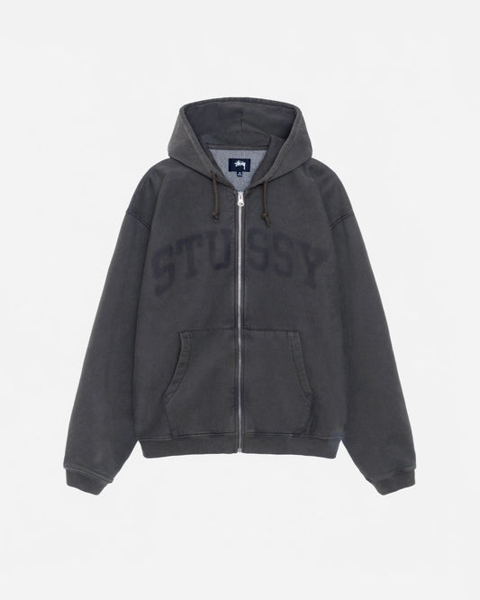Stussy "Zip Hoodie Faded Graphic" Mens - Washed Black