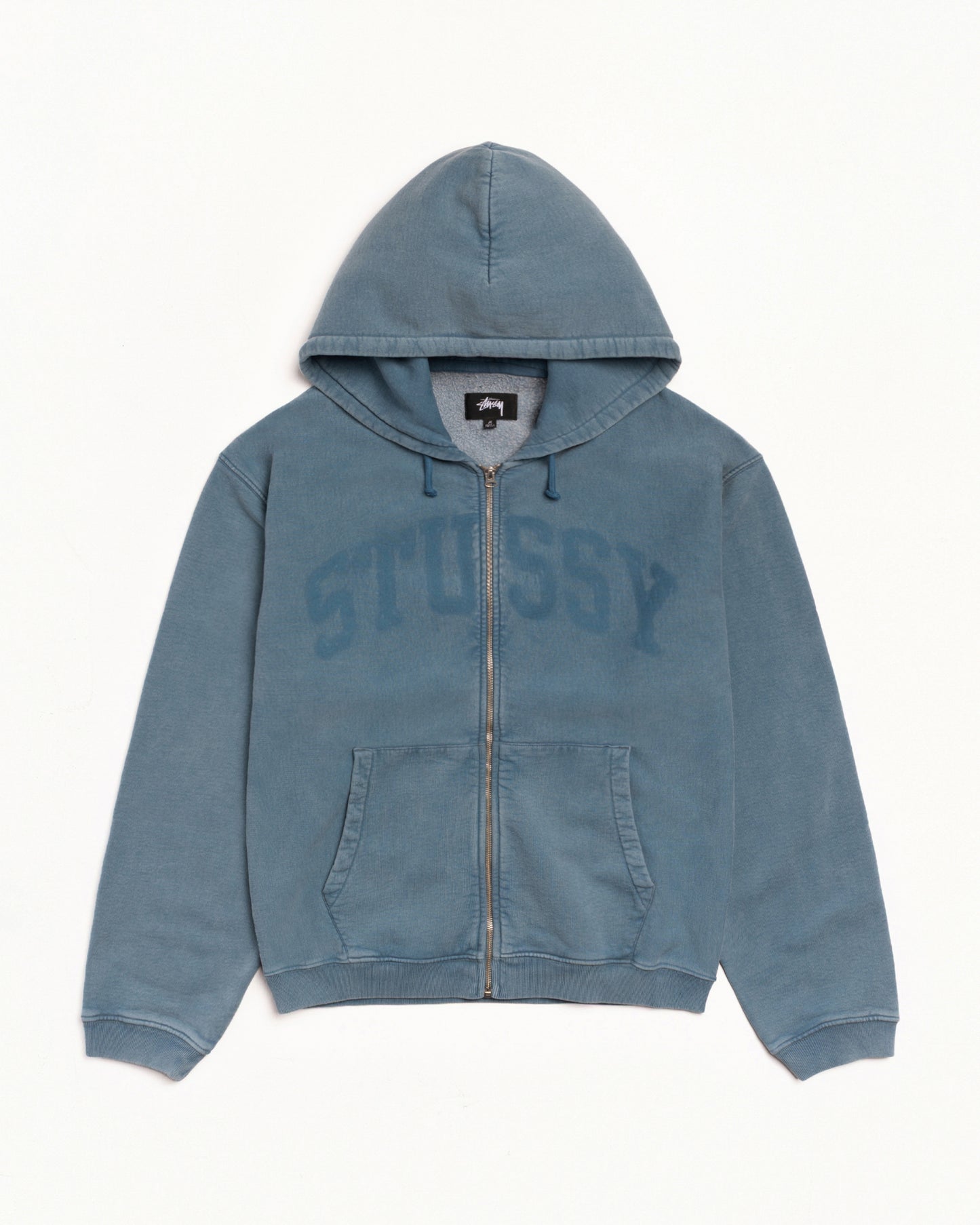 Stussy "Zip Hoodie Faded Graphic" Mens - Washed Navy