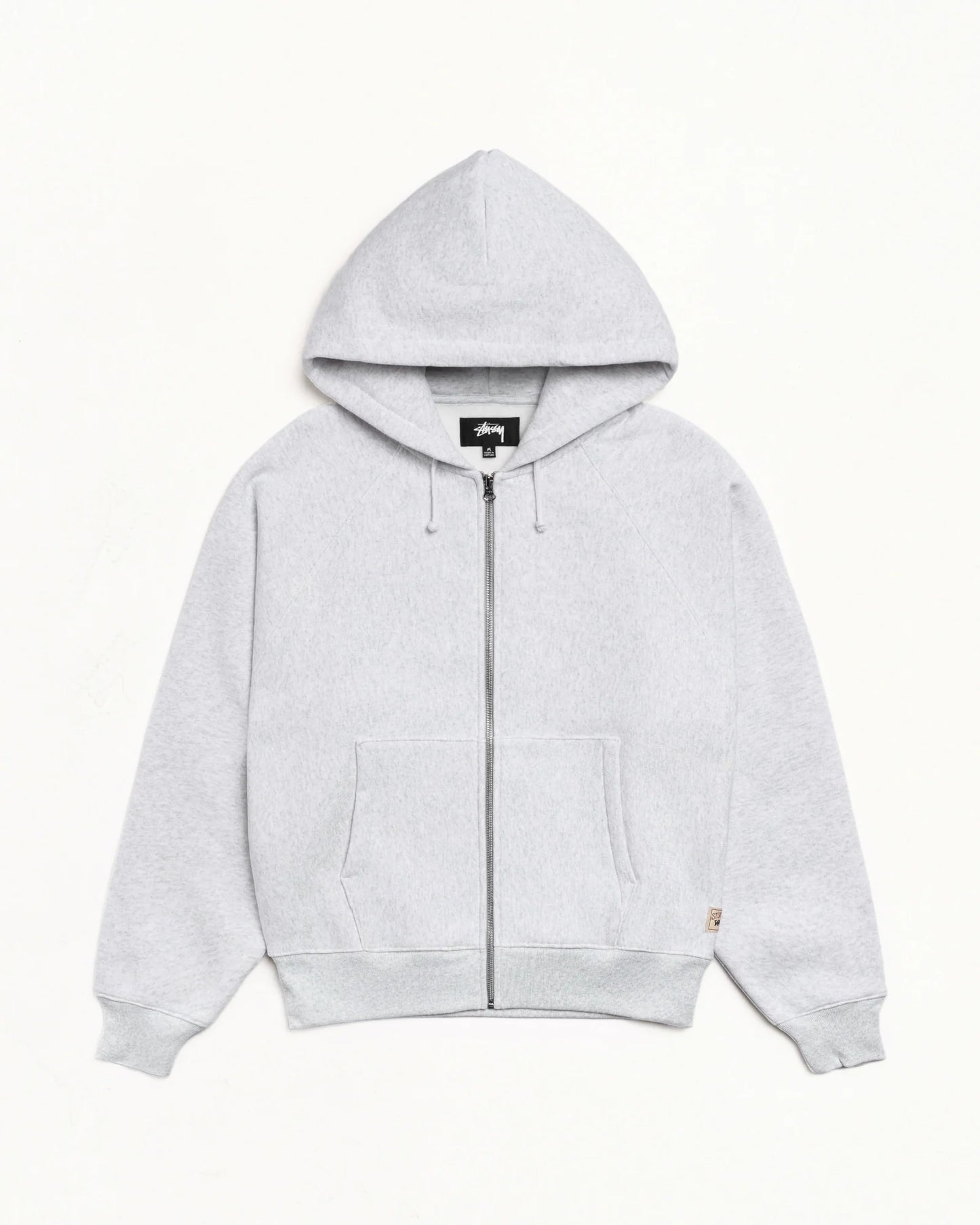 Stussy "Raglan Zip Hoodie" M - Ash Heather