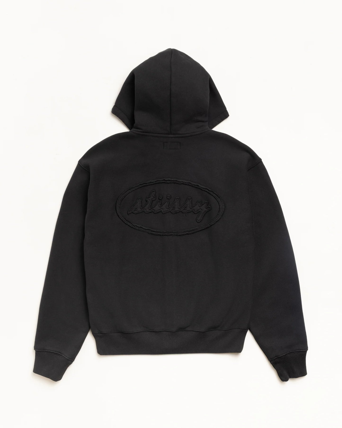 Stussy "Cursive Applique Zip Hood" Mens - Black