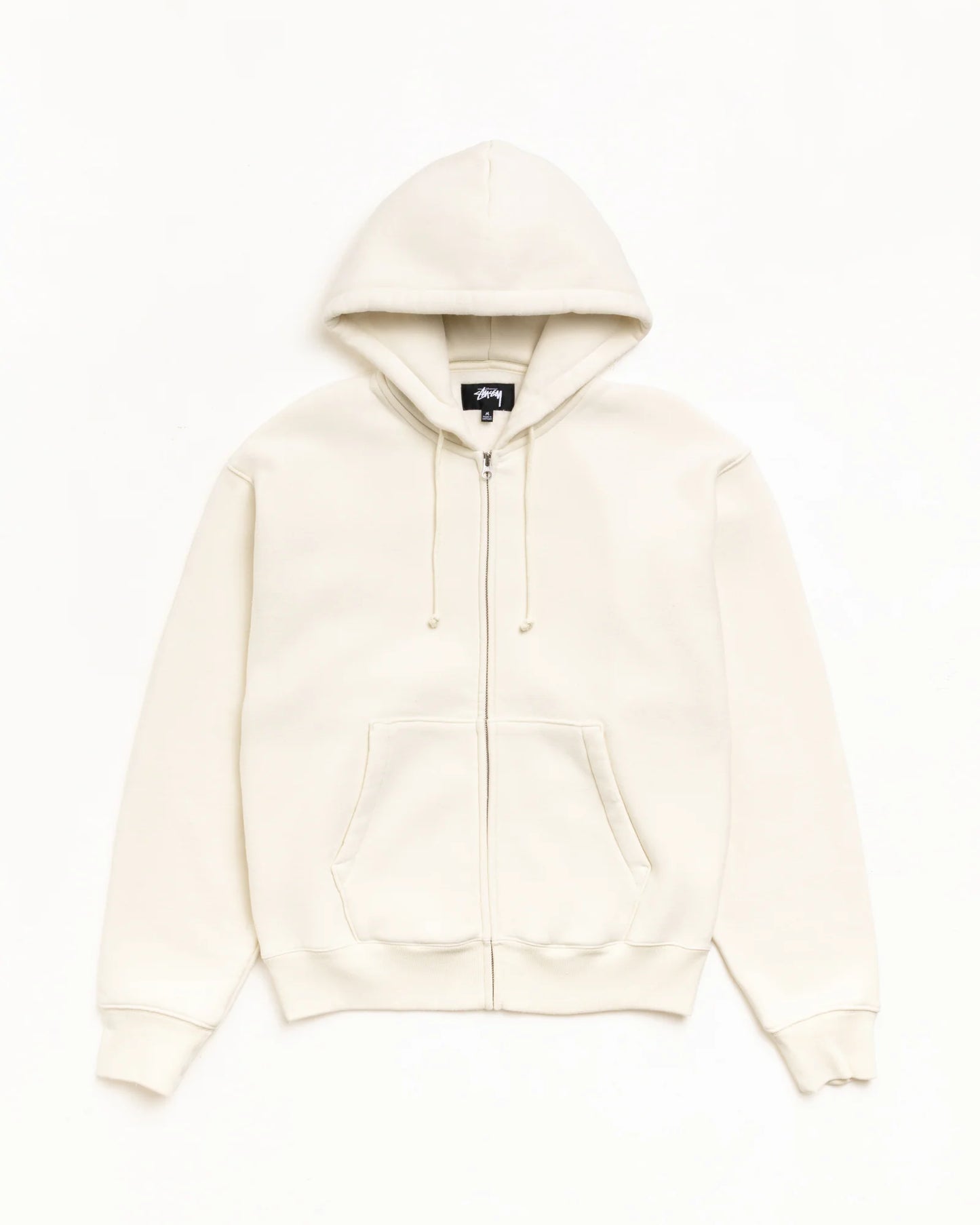Stussy "Cursive Applique Zip Hood" Mens - Natural