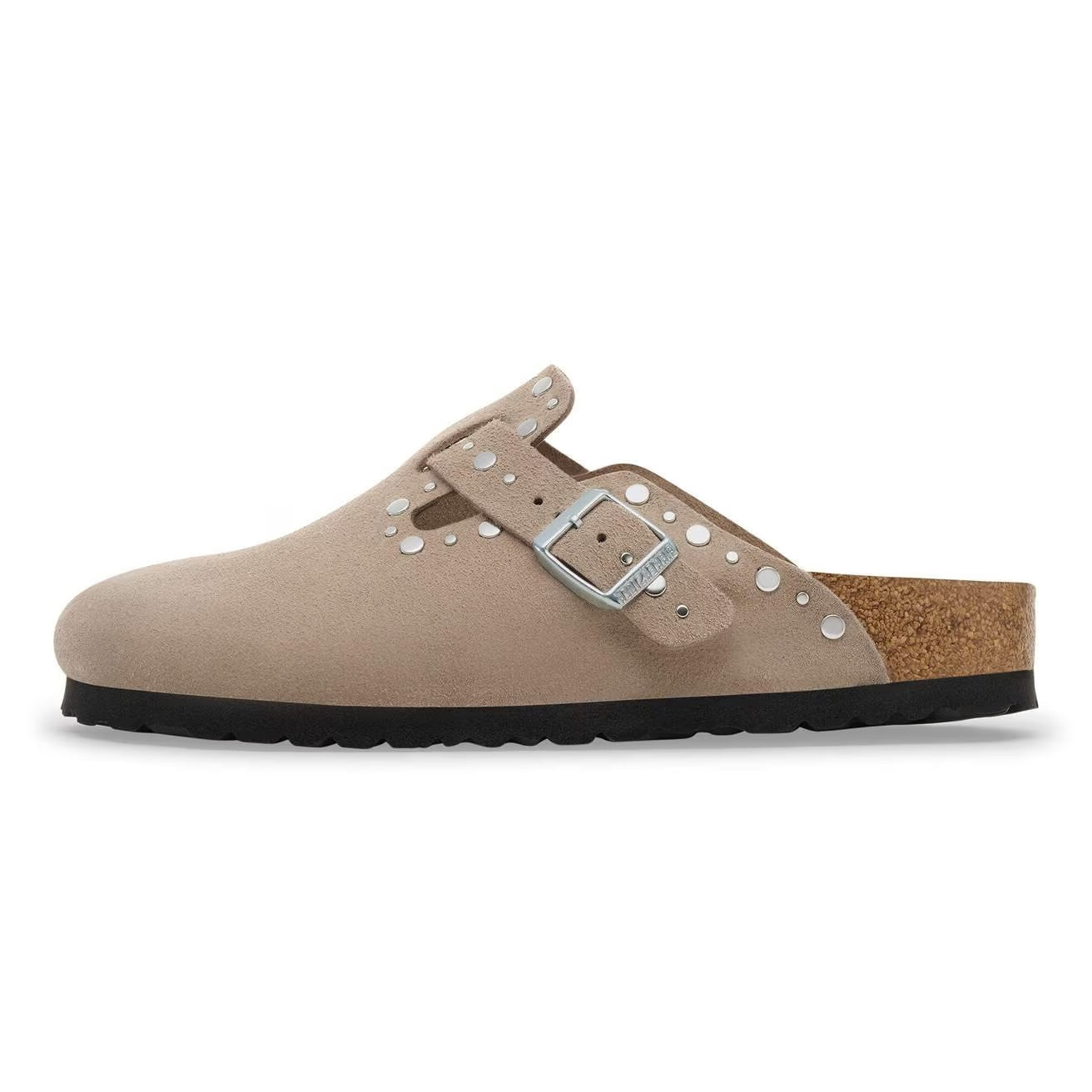 Birkenstock "Boston Rivet Border" Womens - Taupe (Narrow Fit)
