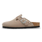 Birkenstock "Boston Rivet Border" Womens - Taupe (Narrow Fit)