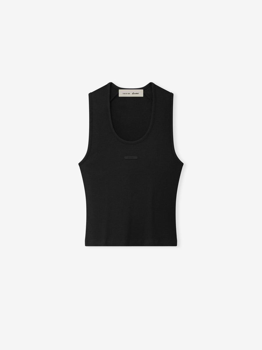 Fear of God Essentials "Rib Knit Fitted Tank" Womens - Vintage Black