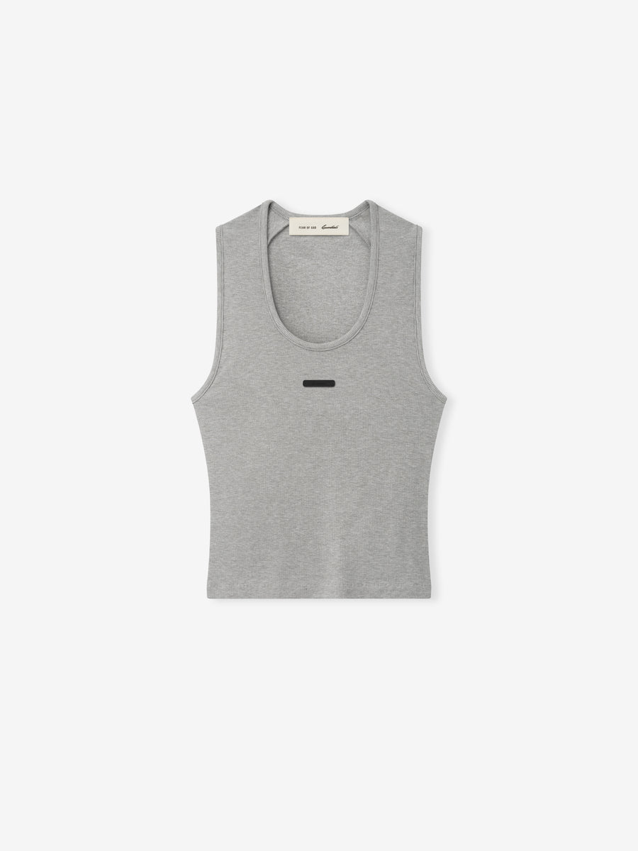 Fear of God Essentials "Rib Knit Fitted Tank" Womens - Concrete Heather