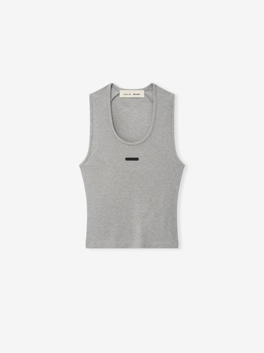 Fear of God Essentials "Rib Knit Fitted Tank" Womens - Concrete Heather