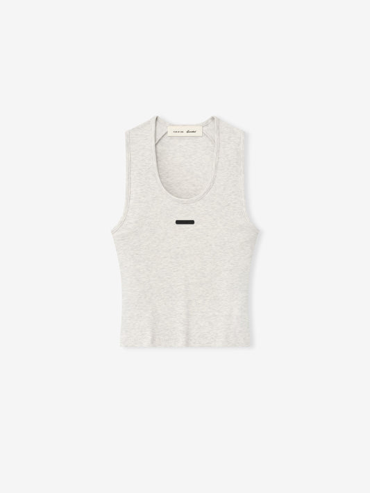 Fear of God Essentials "Rib Knit Fitted Tank" Womens - Heather Oat