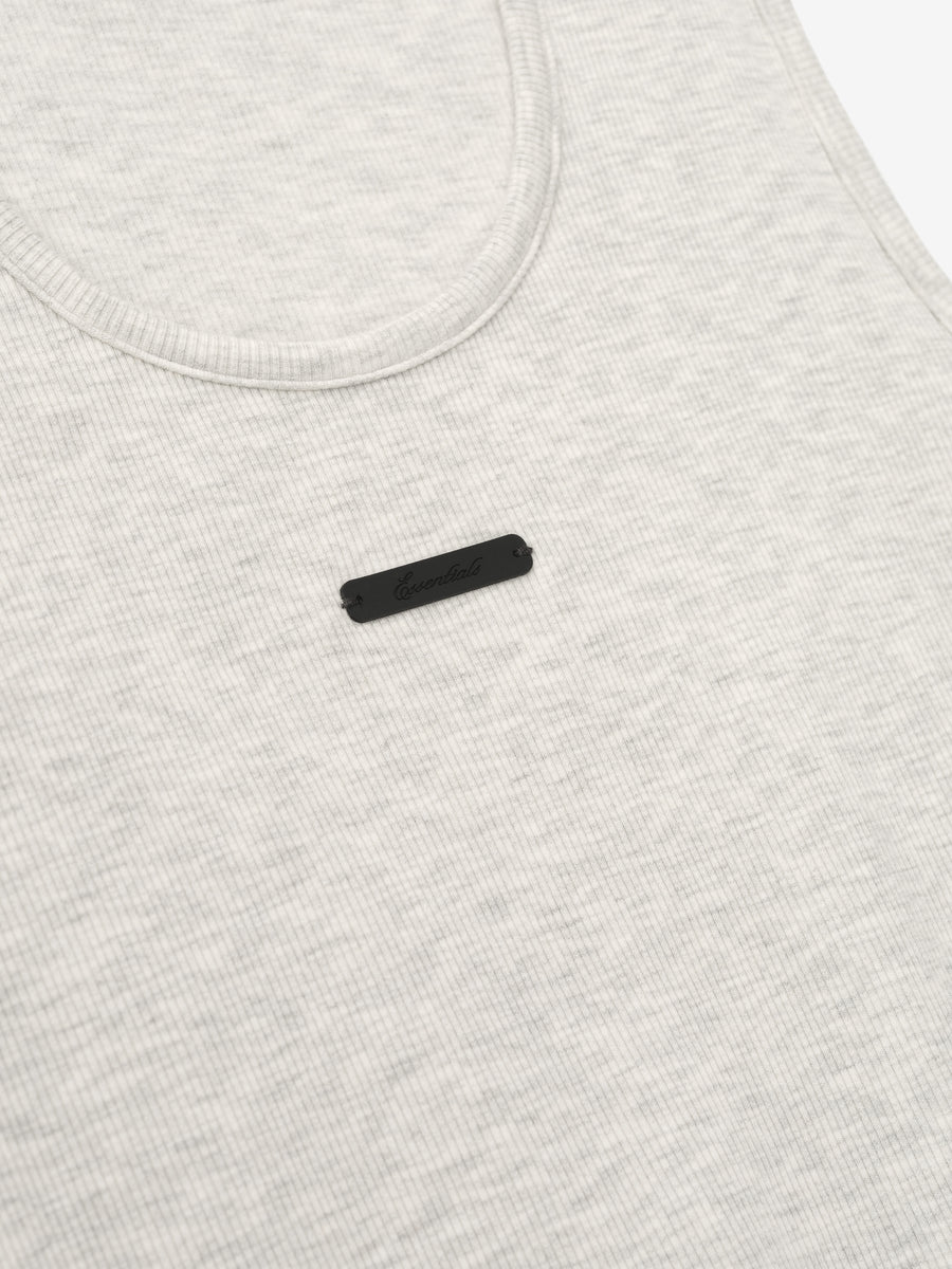 Fear of God Essentials "Rib Knit Fitted Tank" Womens - Heather Oat