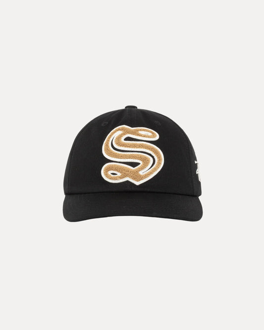 Stussy "Mid-Depth Chenille S Cap" - Black