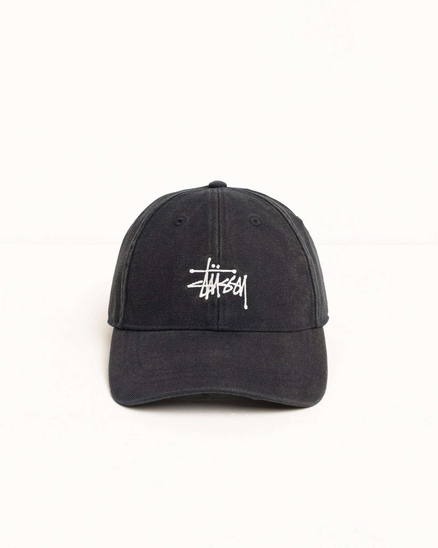 Stussy "Washed Basic Stussy Cap" - Black
