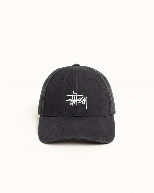 Stussy "Washed Basic Stussy Cap" - Black