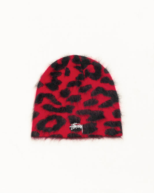 Stussy "Cashmere Leopard Skullcap"- Red