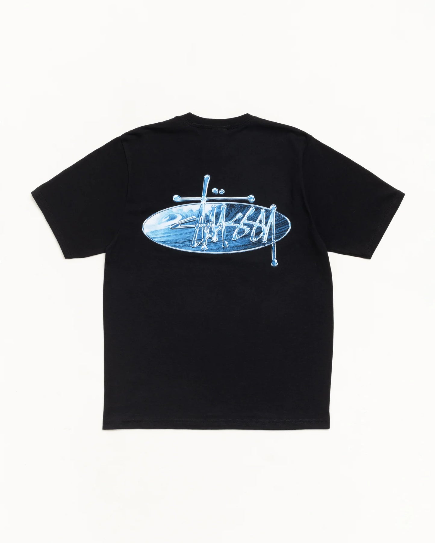 Stussy "Wave Oval Tee" Mens - Black