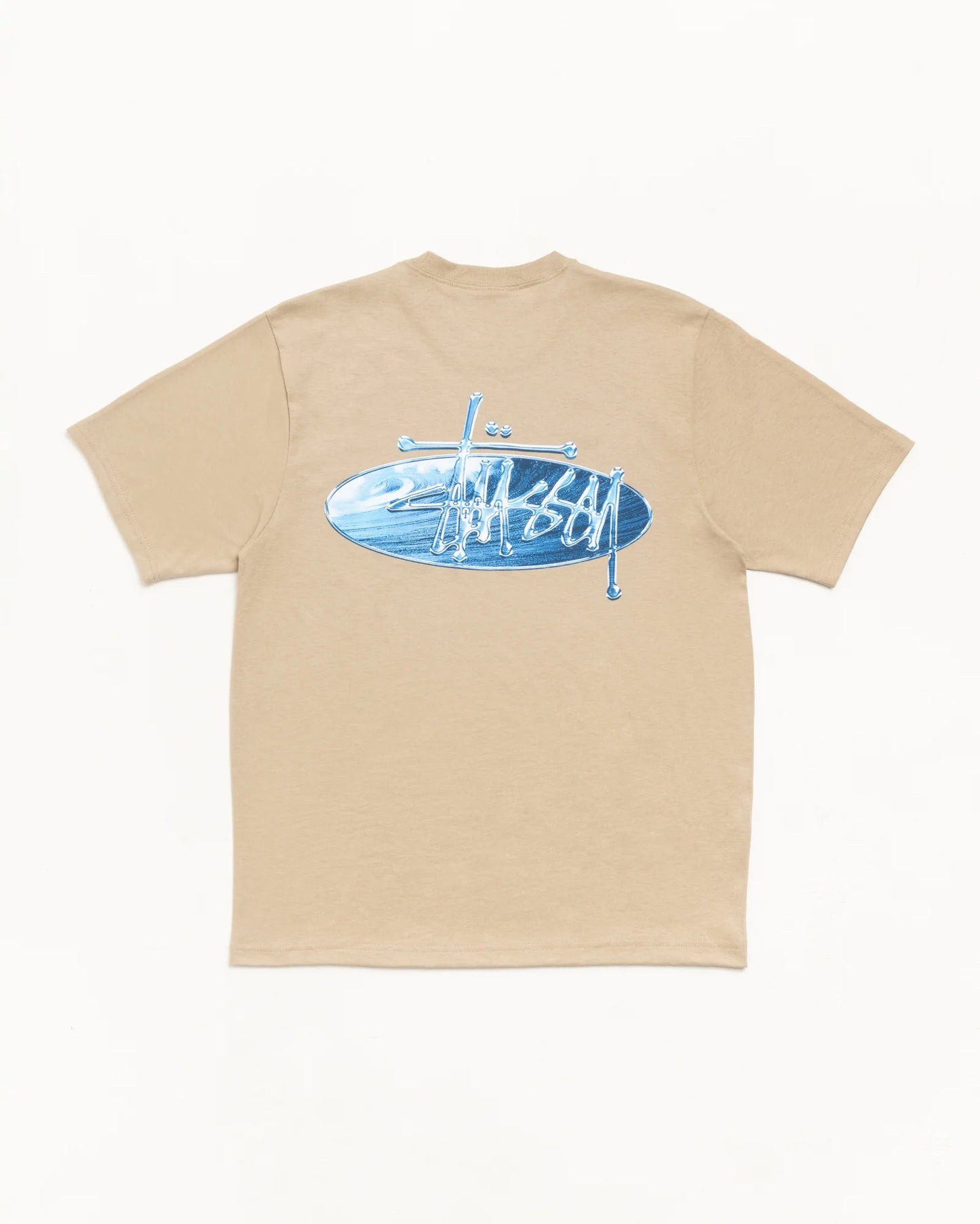 Stussy "Wave Oval Tee" Mens - Khaki