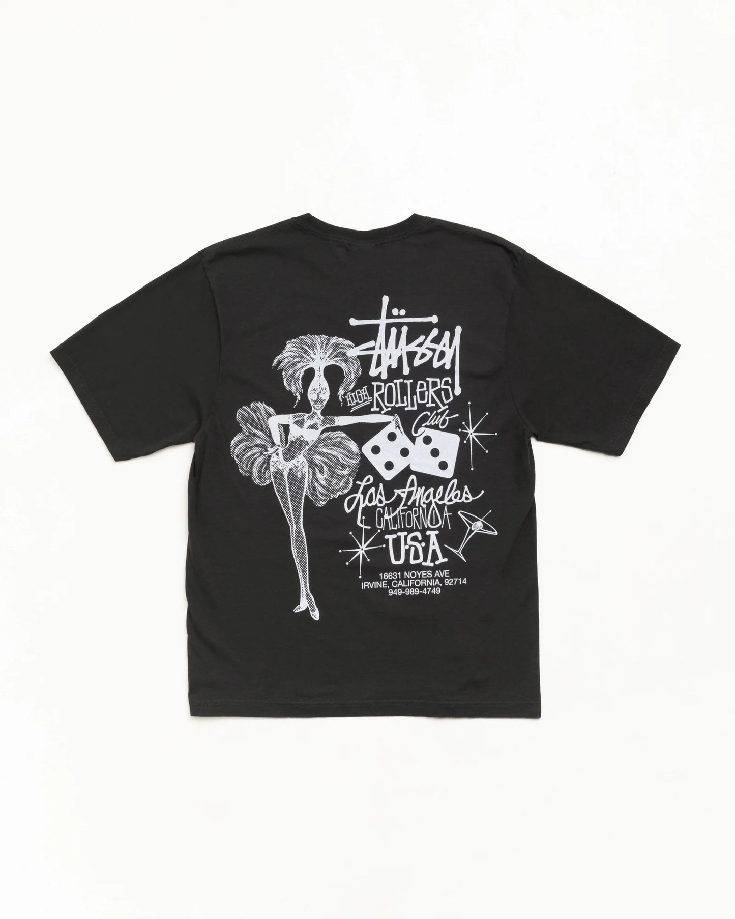 Stussy "High Rollers Tee" Mens - Faded Black