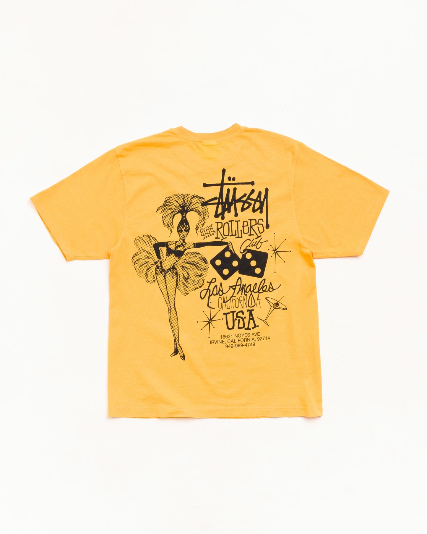 Stussy "High Rollers Tee" Mens - Marigold