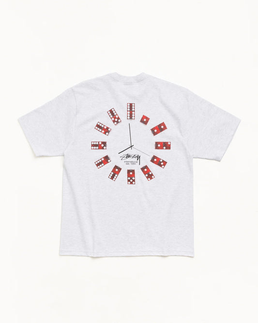 Stussy "Dice Clock Tee" Mens - Ash Heather
