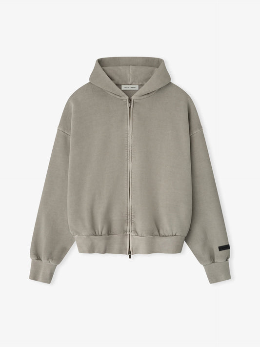 Fear of God Essentials "Embroidered Classic Full Zip Hoodie" M - Smoke Grey